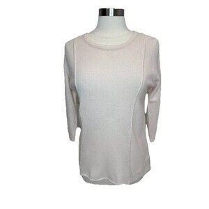 Cynthia Rowley Women’s 2-ply 100% Cashmere Knit Sweater Sz M Light Peach Orange